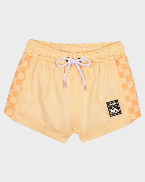BinkyBro x Quiksilver Checkers Peach Swim Trunks
