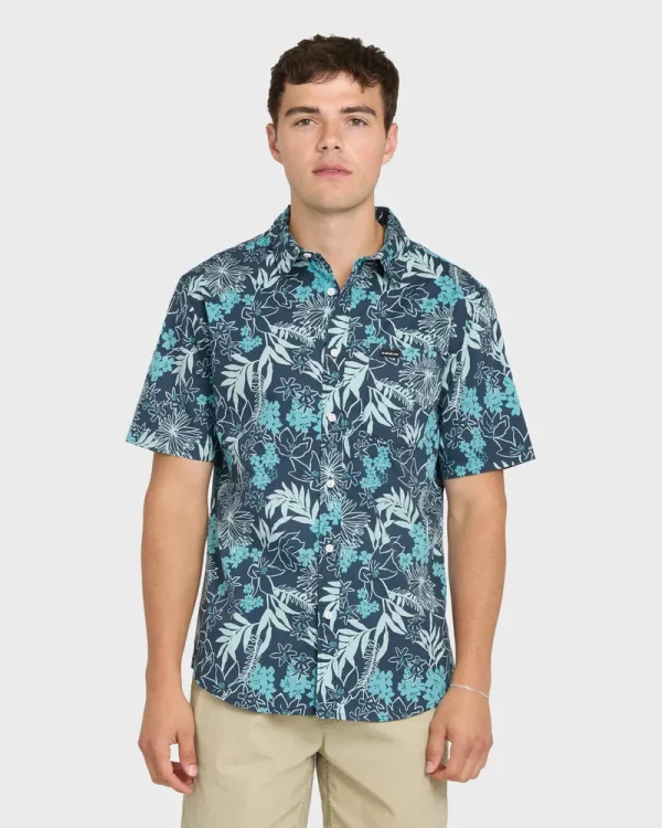 Jetty Bloom Classic Stretch Short Sleeve Woven Shirt