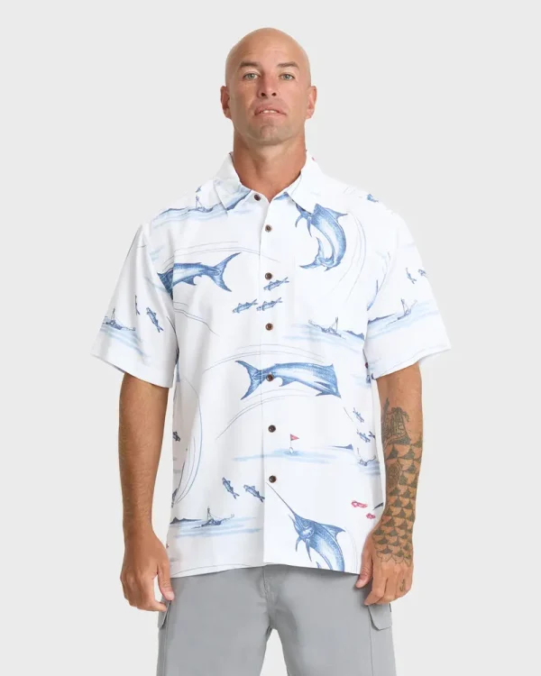 Waterman Fish On Short Sleeve Woven Shirt