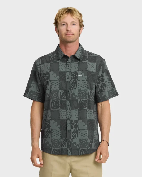 Earth Geo Classic Stretch Short Sleeve Woven Shirt