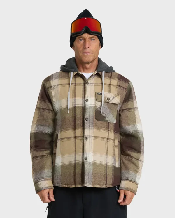 Mantra Hooded Long Sleeve Flannel Shirt